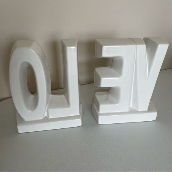 LOVE Ceramic Bookend Set - Picture 5 of 10